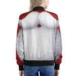 Santa Claus Beard Print Women's Bomber Jacket