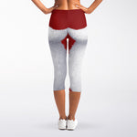 Santa Claus Beard Print Women's Capri Leggings