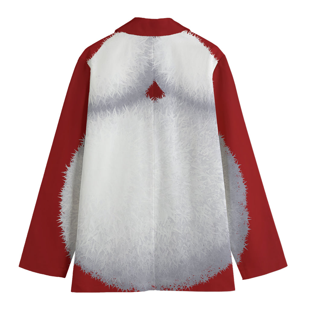 Santa Claus Beard Print Women's Cotton Blazer