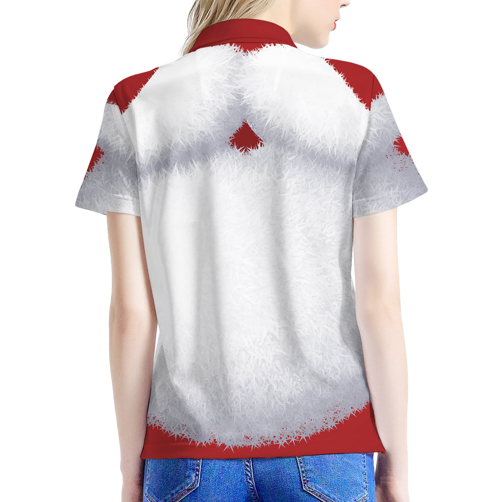 Santa Claus Beard Print Women's Polo Shirt