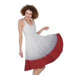 Santa Claus Beard Print Women's Sleeveless Dress