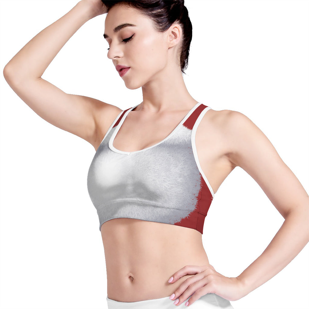 Santa Claus Beard Print Women's Sports Bra