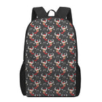 Santa Claus Deer Pattern Print 17 Inch Backpack