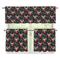 Santa Claus Deer Pattern Print 3 Piece Kitchen Curtains