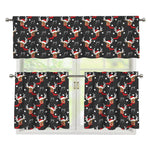 Santa Claus Deer Pattern Print 3 Piece Kitchen Curtains