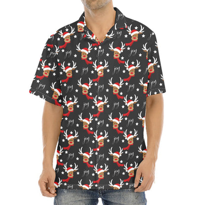 Santa Claus Deer Pattern Print Aloha Shirt