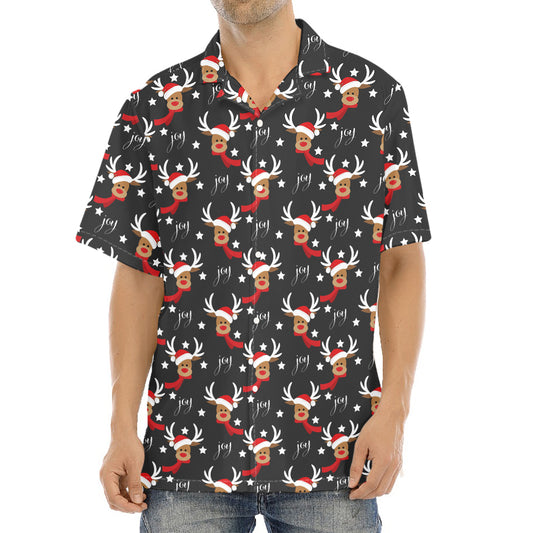 Santa Claus Deer Pattern Print Aloha Shirt