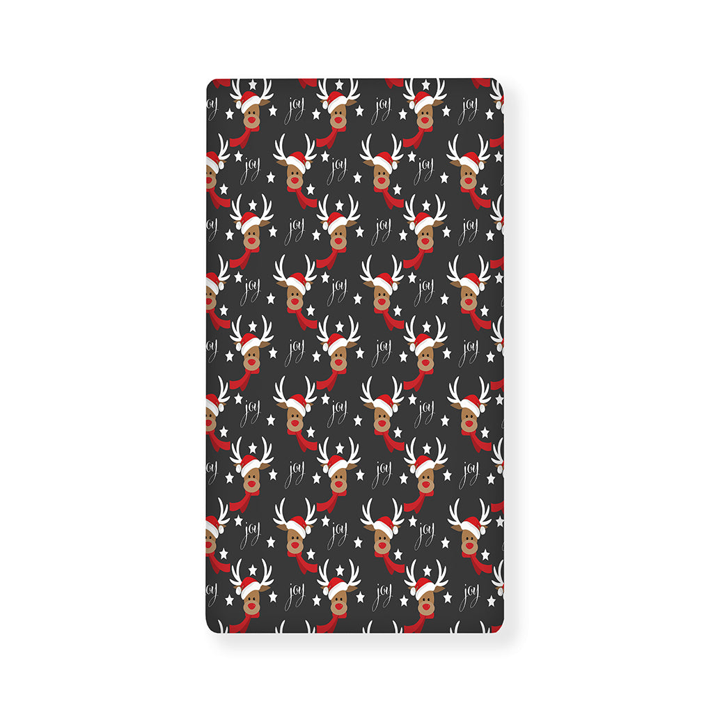 Santa Claus Deer Pattern Print Baby Crib Sheet
