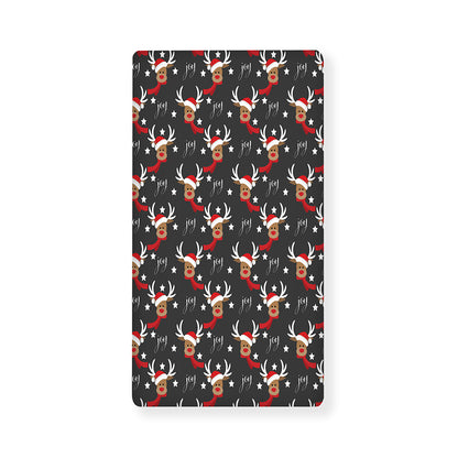 Santa Claus Deer Pattern Print Baby Crib Sheet