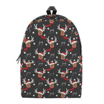 Santa Claus Deer Pattern Print Backpack