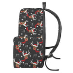 Santa Claus Deer Pattern Print Backpack