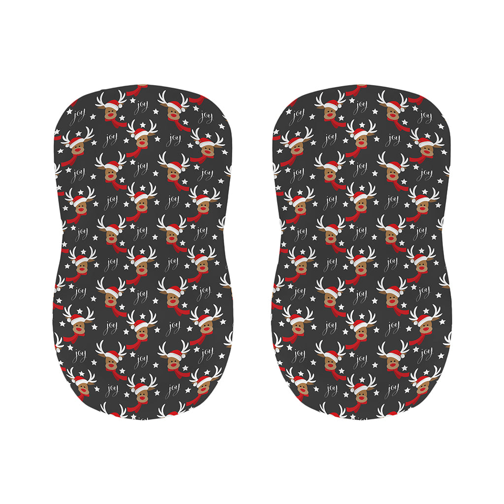 Santa Claus Deer Pattern Print Bar Stool Covers