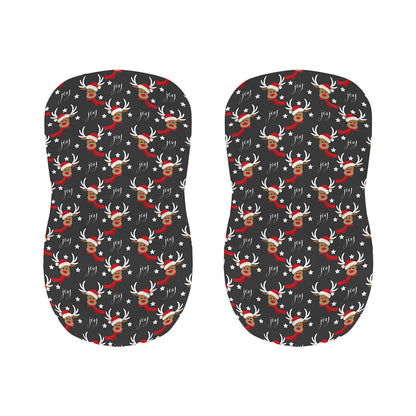 Santa Claus Deer Pattern Print Bar Stool Covers