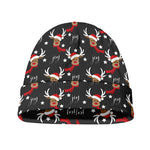 Santa Claus Deer Pattern Print Beanie