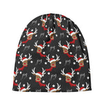 Santa Claus Deer Pattern Print Beanie