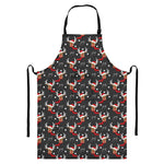 Santa Claus Deer Pattern Print Bib Apron With Pocket