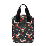 Santa Claus Deer Pattern Print Bible Tote Bag
