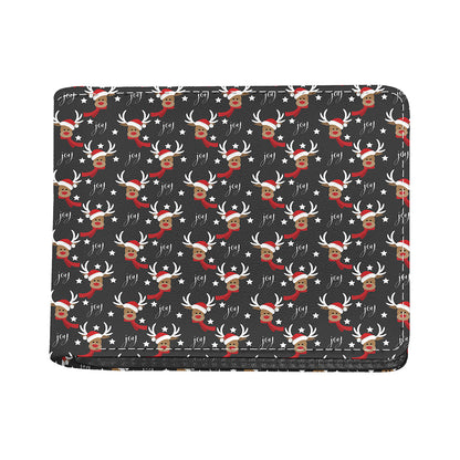 Santa Claus Deer Pattern Print Bifold Wallet