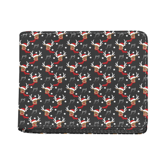 Santa Claus Deer Pattern Print Bifold Wallet