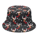 Santa Claus Deer Pattern Print Bucket Hat