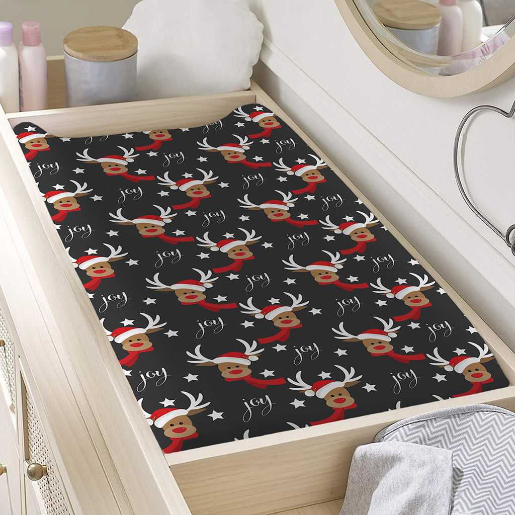 Santa Claus Deer Pattern Print Changing Pad Cover