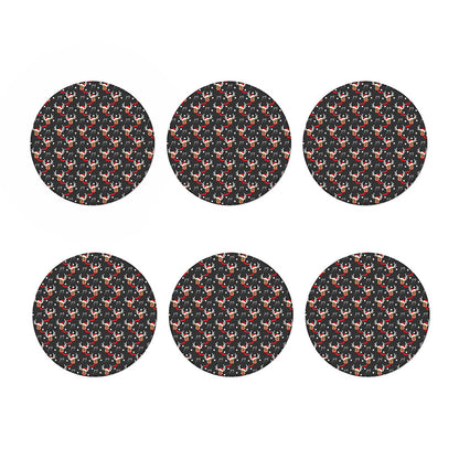 Santa Claus Deer Pattern Print Coaster Set