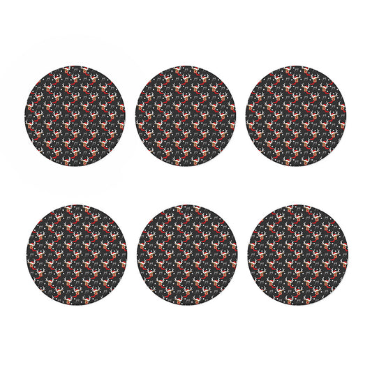 Santa Claus Deer Pattern Print Coaster Set