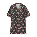 Santa Claus Deer Pattern Print Cotton Hawaiian Shirt