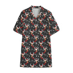 Santa Claus Deer Pattern Print Cotton Hawaiian Shirt