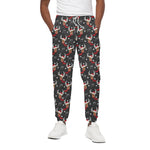 Santa Claus Deer Pattern Print Cotton Pants