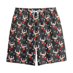 Santa Claus Deer Pattern Print Cotton Shorts
