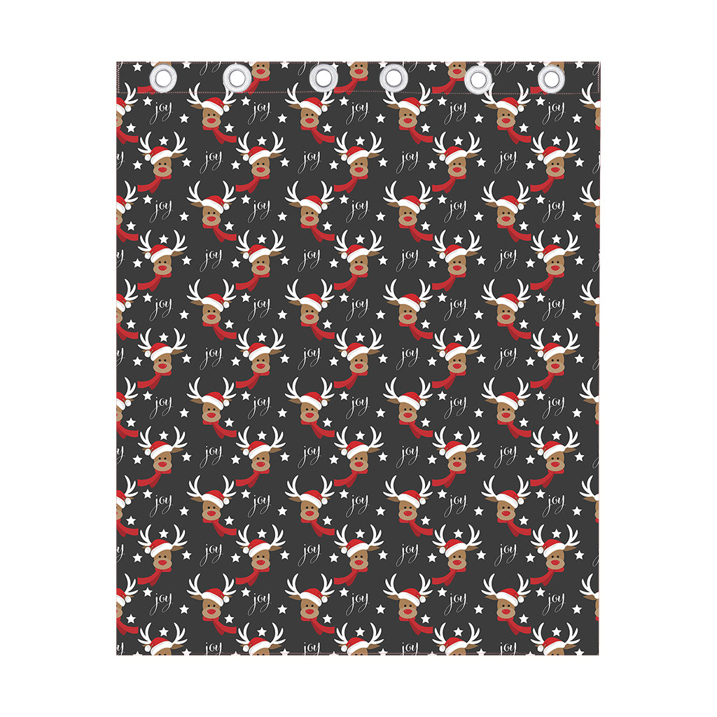 Santa Claus Deer Pattern Print Curtain