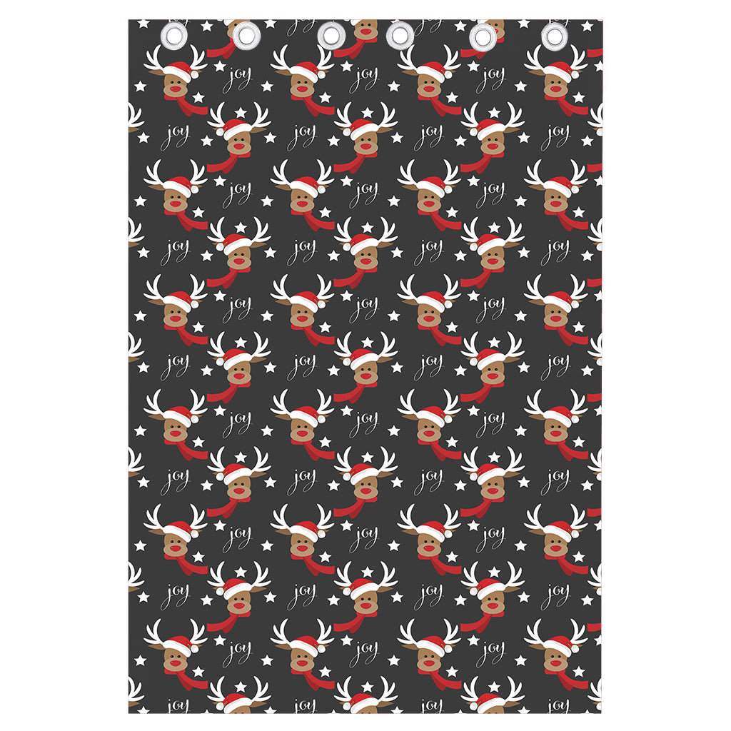 Santa Claus Deer Pattern Print Curtain