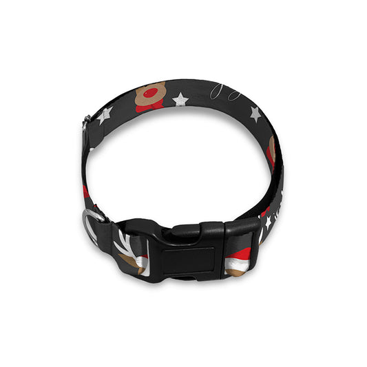Santa Claus Deer Pattern Print Dog Collar