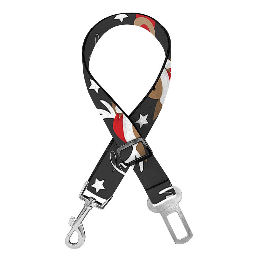 Santa Claus Deer Pattern Print Dog Seat Belt