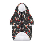 Santa Claus Deer Pattern Print Dog Zip Up Hoodie