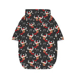 Santa Claus Deer Pattern Print Dog Zip Up Hoodie