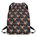 Santa Claus Deer Pattern Print Drawstring Backpack