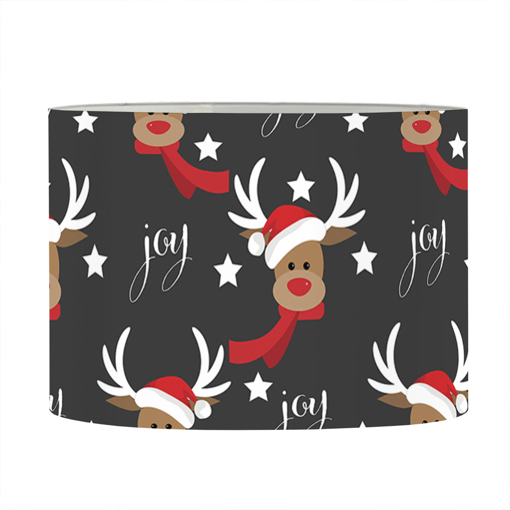 Santa Claus Deer Pattern Print Drum Lamp Shade