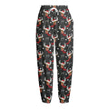 Santa Claus Deer Pattern Print Fleece Lined Knit Pants
