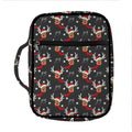 Santa Claus Deer Pattern Print Front Pocket Bible Bag