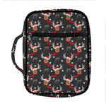 Santa Claus Deer Pattern Print Front Pocket Bible Bag
