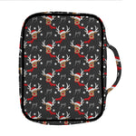 Santa Claus Deer Pattern Print Front Pocket Bible Bag