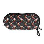Santa Claus Deer Pattern Print Glasses Case