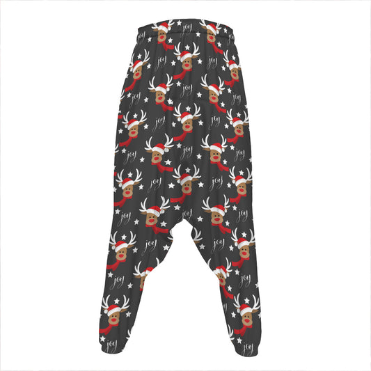 Santa Claus Deer Pattern Print Hammer Pants