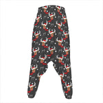 Santa Claus Deer Pattern Print Hammer Pants
