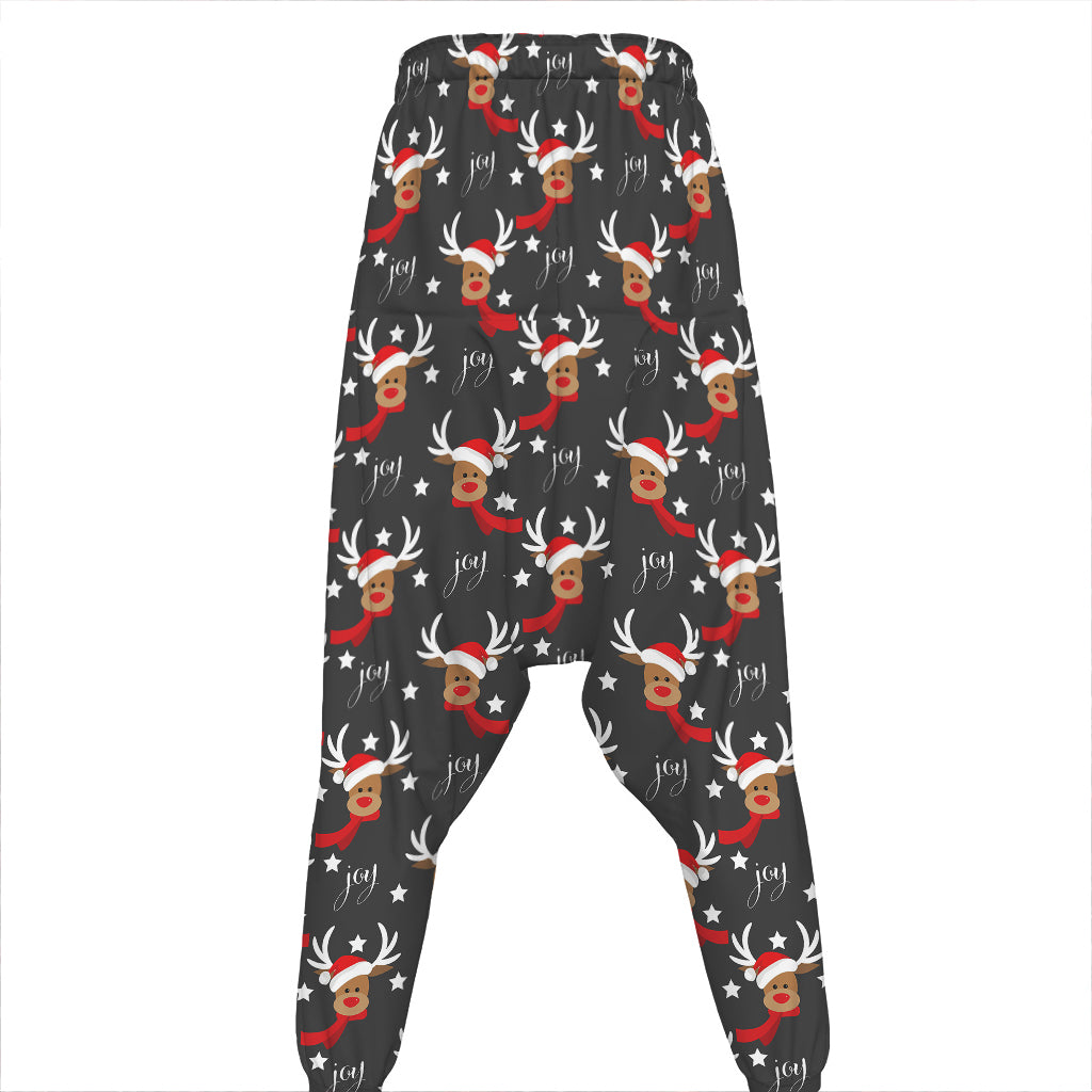 Santa Claus Deer Pattern Print Hammer Pants