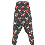 Santa Claus Deer Pattern Print Hammer Pants