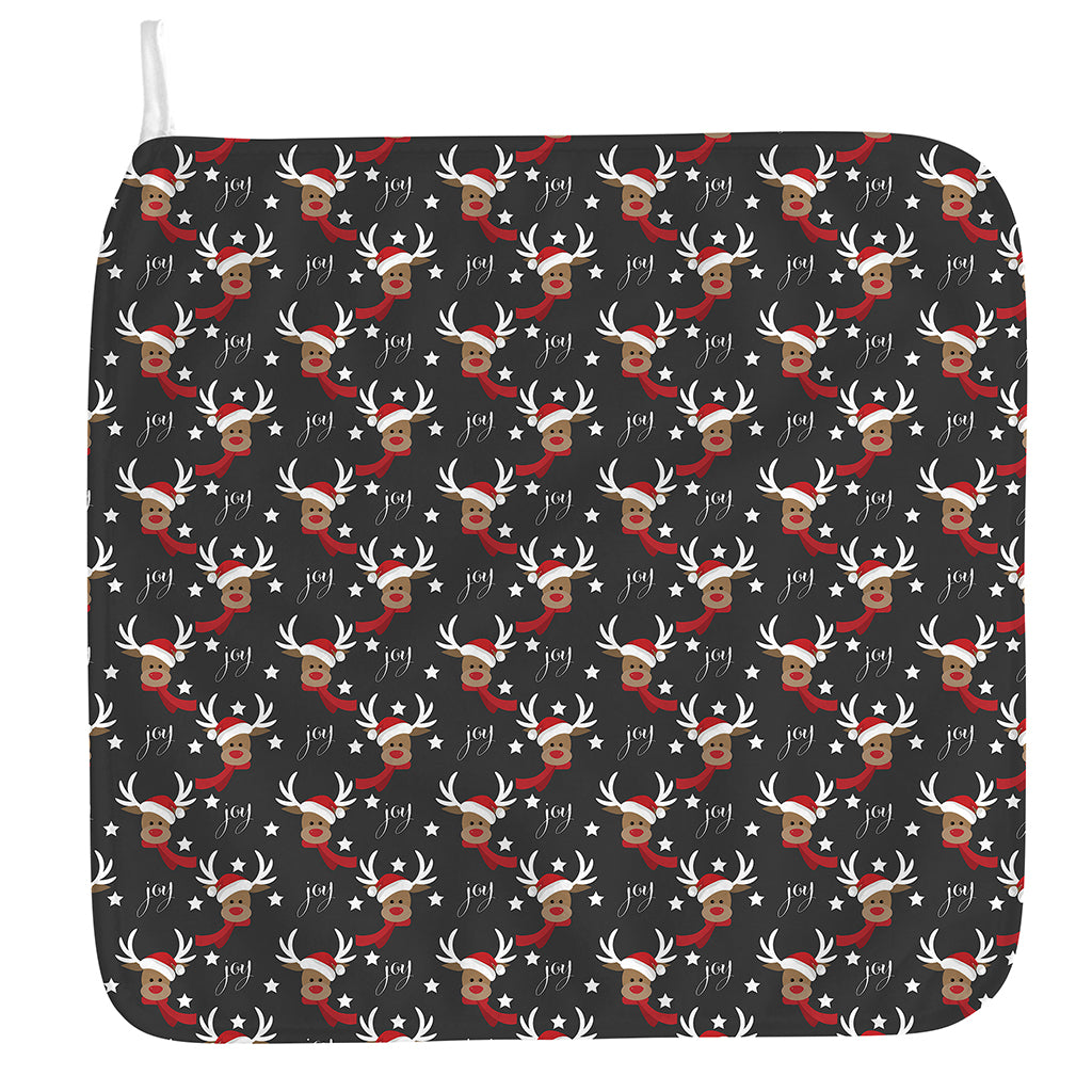 Santa Claus Deer Pattern Print Hand Towel