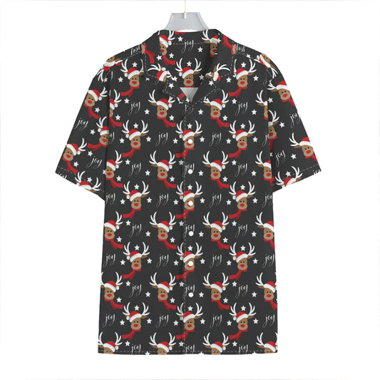 Santa Claus Deer Pattern Print Hawaiian Shirt